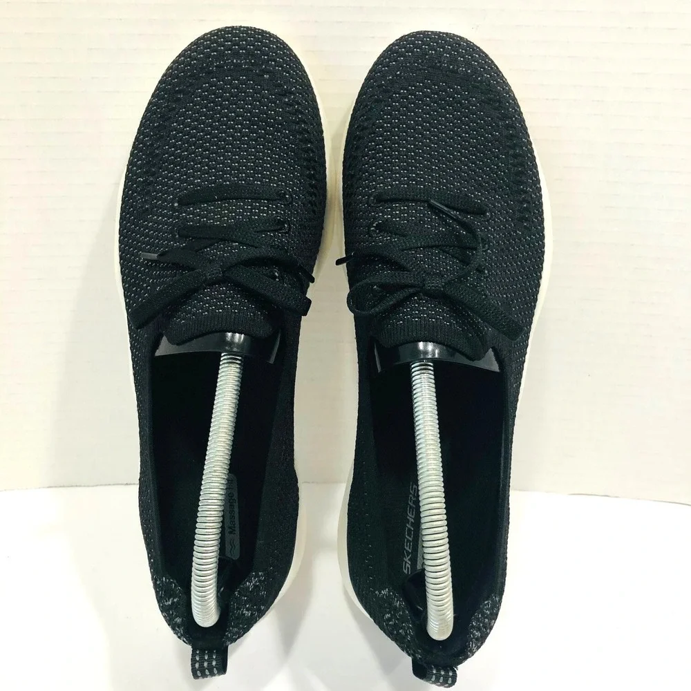 Skechers‎ Womens 9.5 Sneaker Shoes  Massage Fit Lite Black Mesh Lightweight